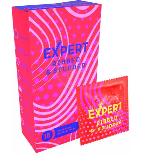 Текстурированные рельефные презервативы Expert Ribbed Studded 15 шт фото 4
