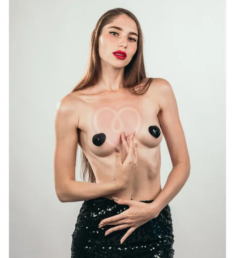 Пэстисы Burlesque Rand сердечки из пайеток чёрные фото 3