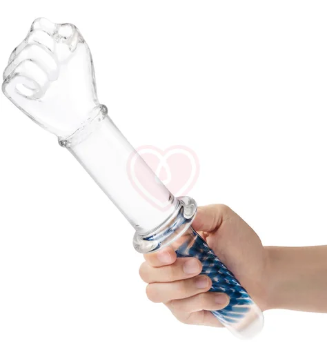Стеклянный фаллоимитатор-кулак Glass Fist Double Ended With Handle Grip прозрачный фото 5