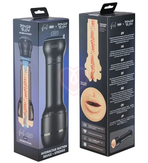 Набор мастурбатор Kiiroo Feel Stroker Mouth и насадка PowerBlow с эффектом всасывания фото 7