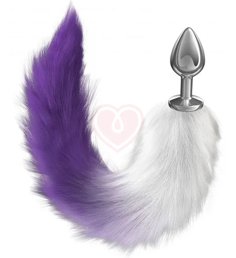 Анальная пробка Diamond Galaxy Purple с фиолетовым хвостом фото 2