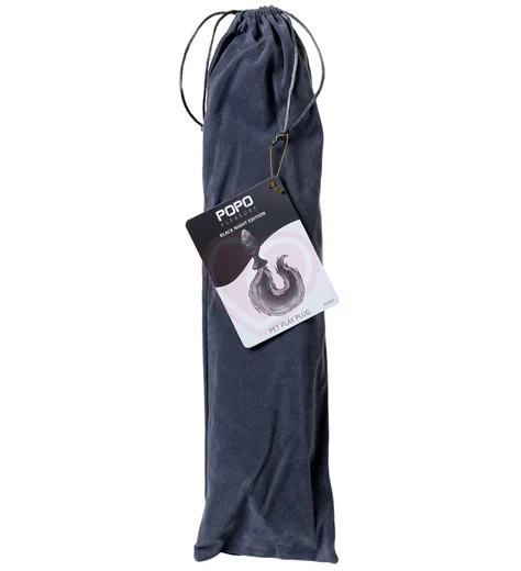 Силиконовая анальная пробка с чёрно-бурым хвостом Popo Pleasure M фото 4