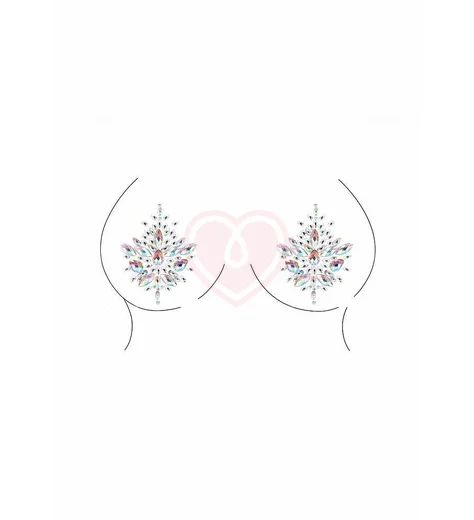 Открытое боди с гартерами и наклейками на соски Le Desir разноцветное фото 5