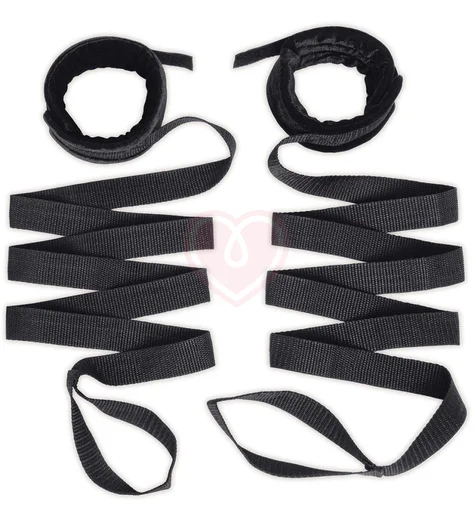 БДСМ набор из 3 предметов Bed Strap Flogger Kit черный фото 2