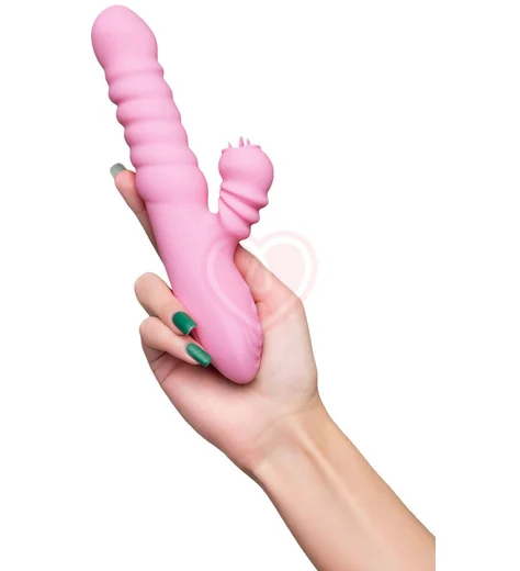 Вибратор-кролик с нагревом и функцией поступательного движения Jos Lixy розовый фото 8