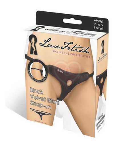 Бархатный пояс для страпона Black Velvet Bikini Strap-On фото 2