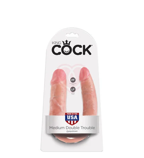 Двухсторонний фаллоимитатор King Cock U-Shaped Double средний телесный фото 4