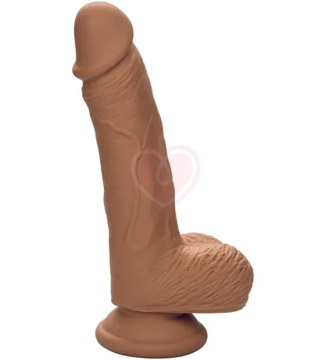 Фаллоимитатор с мошонкой на присоске Dual Density Silicone Studs 13 см коричневый фото 3