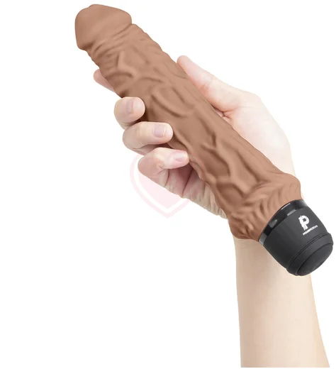 Реалистичный вибратор PowerCocks Girthy 20 см мокка фото 2