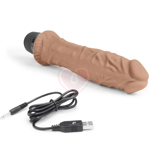 Реалистичный вибратор PowerCocks Girthy 20 см мокка фото 3