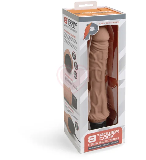 Реалистичный вибратор PowerCocks Girthy 20 см мокка фото 5