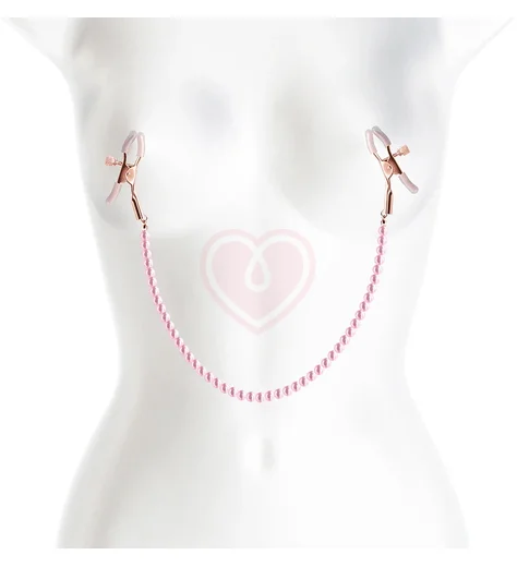 Зажимы на соски с цепочкой Kanikule розовые фото 3