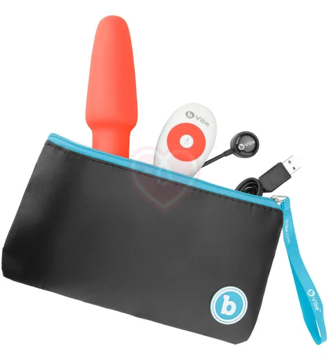 Анальная вибропробка с ротацией b-Vibe Rimming 2 оранжевая фото 7