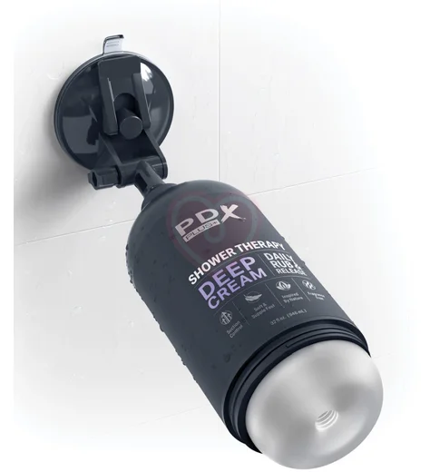 Мастурбатор в бутылке геля Shower Therapy Deep Cream Frosted прозрачный фото 5