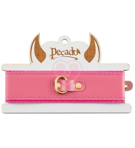 Двухслойный ошейник Pecado розовый фото 6