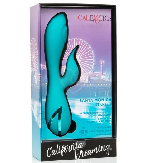 Вибратор со стимуляцией точки G и клитора Santa Monica Starlet голубой фото 5