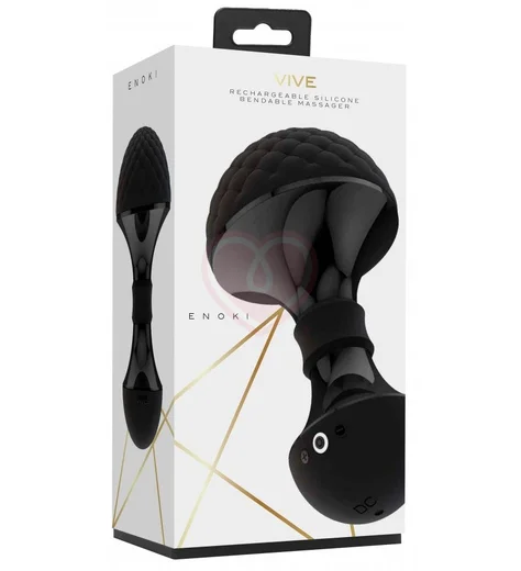Мини-вибратор Enoki с рельефной головкой чёрный фото 3
