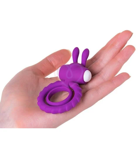 Эрекционное виброкольцо JOS Good Bunny фиолетовое фото 4