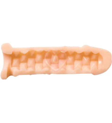 Насадка-удлинитель члена с двухсторонним рельефом Real Extra Sense Bubbles фото 4