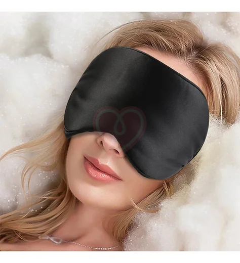 Атласная маска для глаз чёрная фото 3