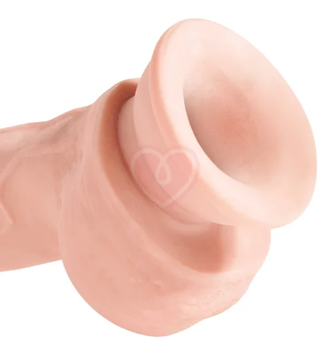Фаллоимитатор с мошонкой на присоске King Cock Triple Density 18,5 см телесный фото 3