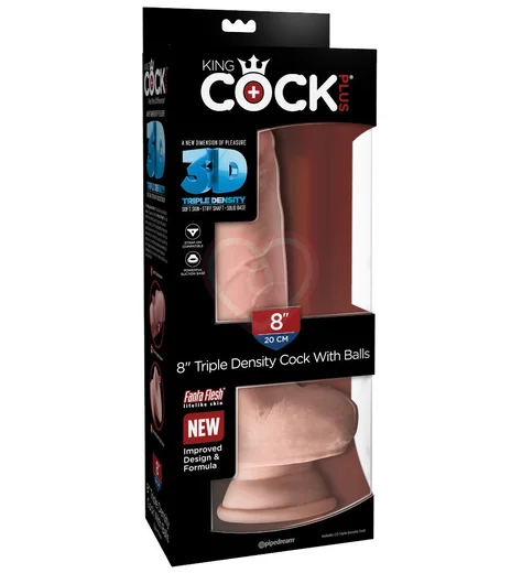 Фаллоимитатор с мошонкой на присоске King Cock Triple Density 18,5 см телесный фото 5