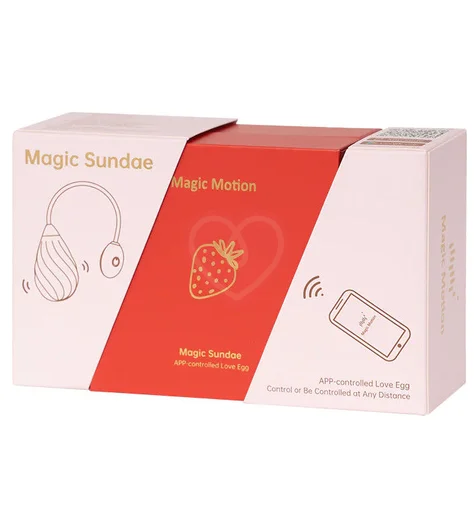 Виброяйцо с управлением от приложения Magic Sundae розовое фото 2