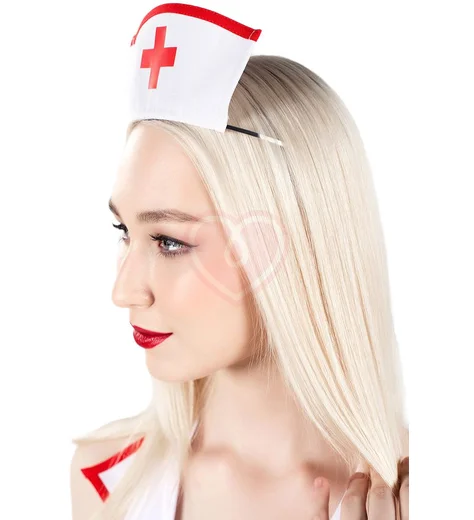 Верхняя часть костюма медсестры корсет и ободок Pecado BDSM белые фото 3