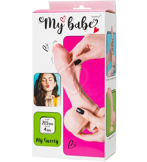 Реалистичный гнущийся фаллоимитатор на присоске My Babe My Sweety телесный 15 см фото 11