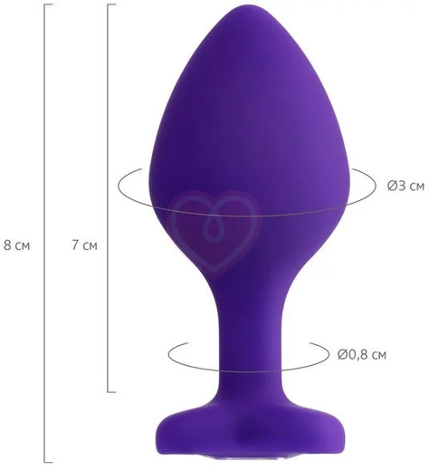 Анальная фиолетовая пробка ToDo by Toyfa Diamond Heart S с кристаллом сердечком фото 5