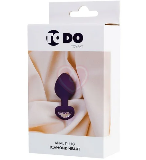 Анальная фиолетовая пробка ToDo by Toyfa Diamond Heart S с кристаллом сердечком фото 6