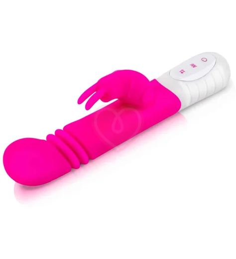 Вибратор-кролик с пульсирующей головкой Slim Shaft Thrusting G-Spot Rabbit розовый фото 7