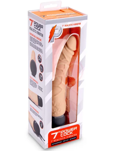 Изогнутый реалистичный вибратор PowerCocks 16 см телесный фото 5