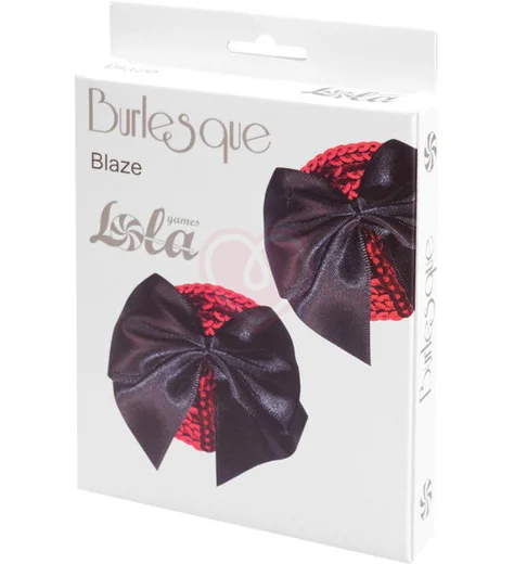 Пэстисы Burlesque Blaze круги с бантиками чёрные с красным фото 6