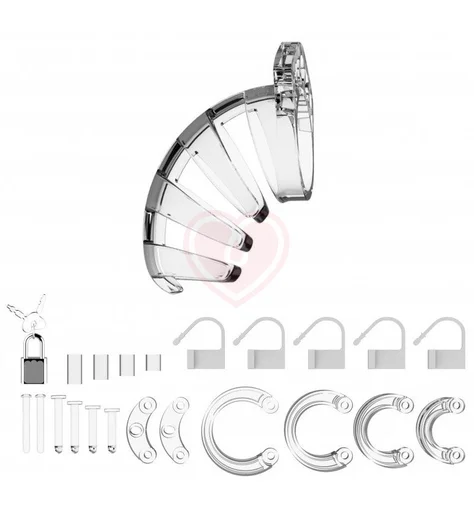 Мужской пояс верности Shots Man Cage Model 02 прозрачный 9 см фото 2