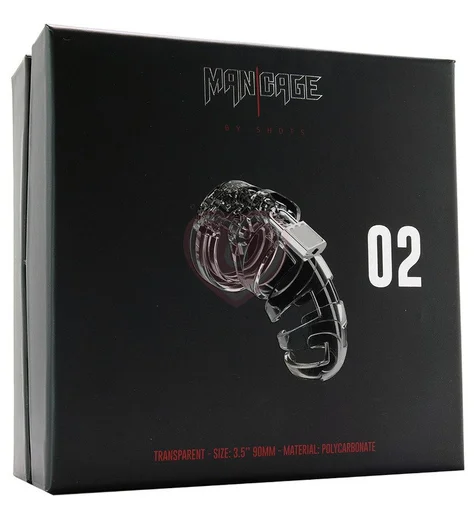 Мужской пояс верности Shots Man Cage Model 02 прозрачный 9 см фото 3