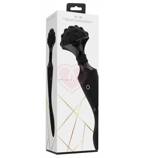 Двухсторонний вибромассажёр Shiatsu чёрный фото 3