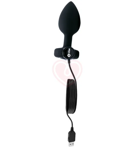 Вибропробка b-Vibe Vibrating Jewel Plug с кристаллом и пультом чёрная фото 5