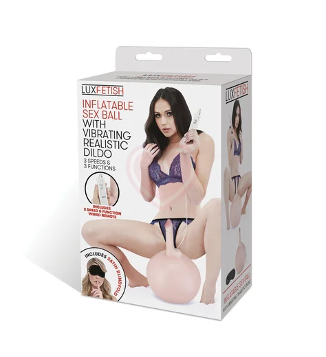 Надувной мяч с реалистичным вибратором Lux Fetish розовый фото 5