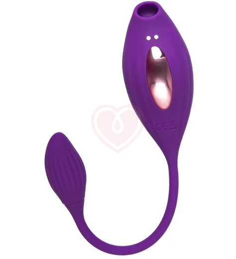 Вакуумный стимулятор клитора с виброяйцом Jos Ginny фиолетовый фото 2