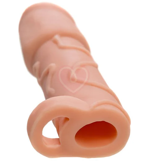 Насадка удлинитель с закрытой головкой и кольцом на мошонку XLover by Toyfa телесная фото 4