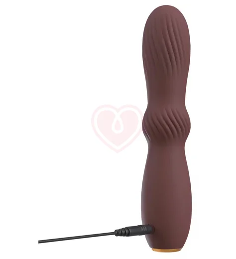 Вибратор Hazel 04 с волнистым рельефом коричневый фото 3