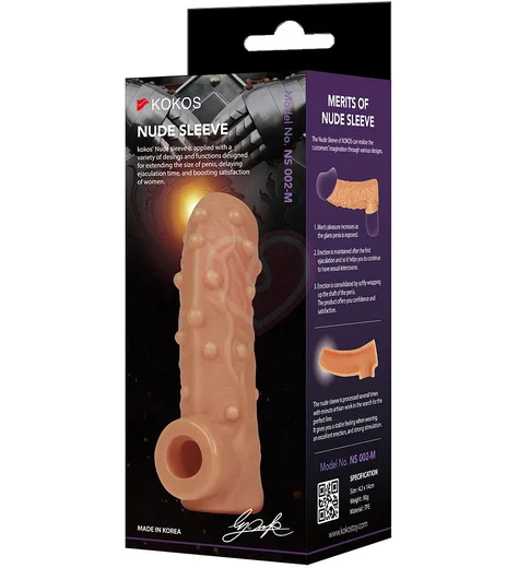 Насадка с открытой головкой и пупырышками Kokos Nude Sleeve NS002-S фото 3