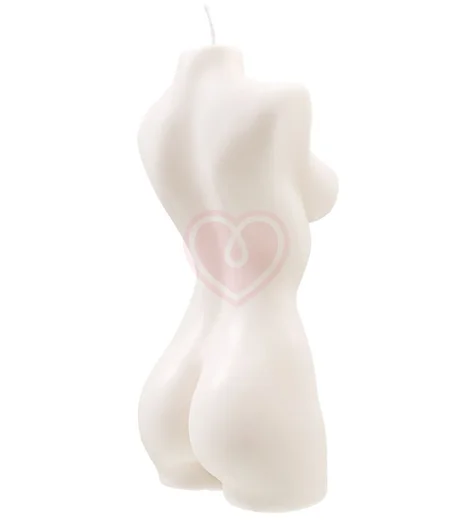 Интерьерная свеча в виде женского торса Pecado BDSM 22 см белая фото 4