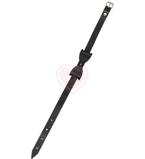 Кожаный чокер с бабочкой Pecado BDSM черный фото 4