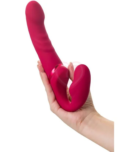 Безремневой страпон Lapis Lovense с вибрацией красный фото 6