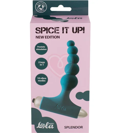 Анальный вибростимулятор с бусинами Spice it up New Edition Splendor зелёный фото 2