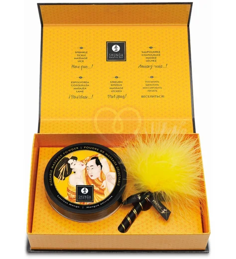 Массажная пудра с перышком Shunga Kissable Massage Powder Сочное Манго фото 4