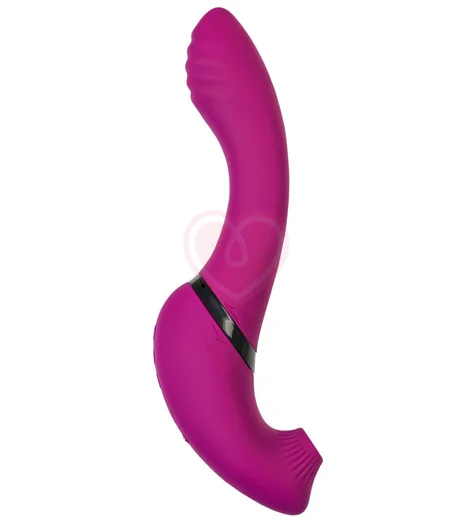 Поворотный вибратор с вакуумно-волновой стимуляцией Jos Spinser фиолетовый фото 7