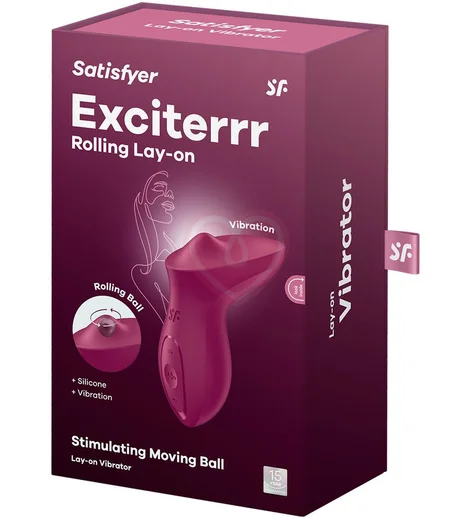 Вибратор для клитора с шариком Satisfyer Exciterrr бордовый фото 5